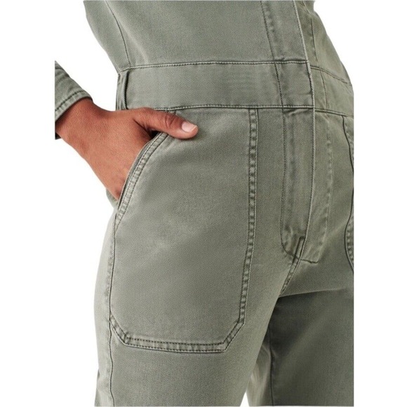 Faherty Womens Overland Twill Jumpsuit Small Olive Green Utility Flight FLAWED - Picture 6 of 16